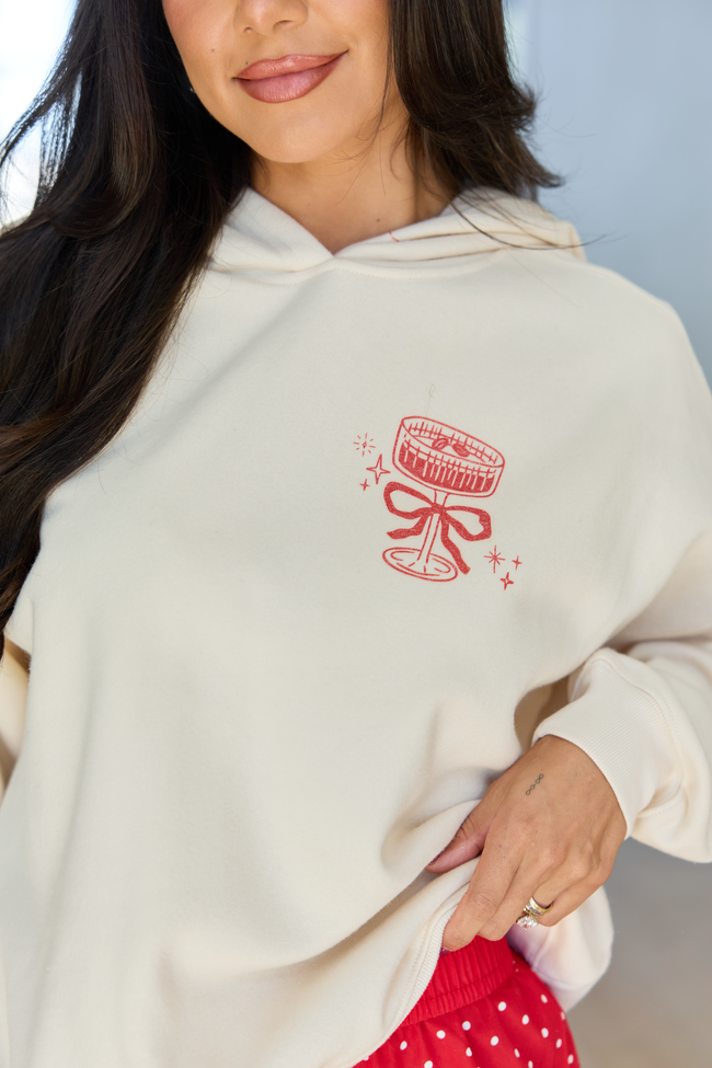 Have Yourself A Merry Little Cocktail Cream Graphic Hoodie