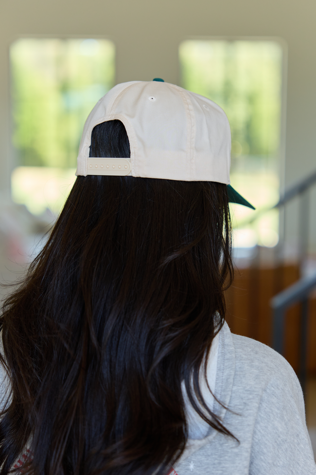 Merry Mama Natural/Green Embroidered Trucker Hat