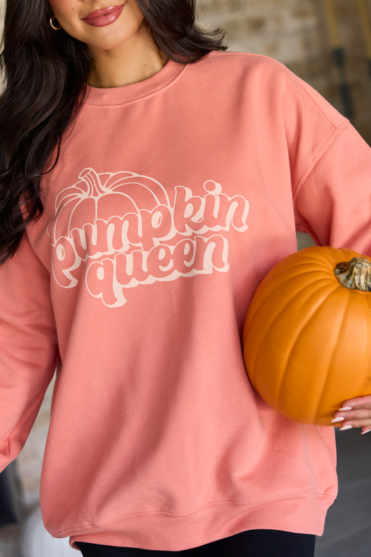 Pumpkin Queen Light Rust Oversized Graphic Sweatshirt SALE