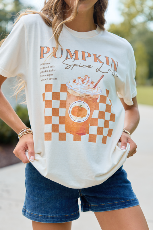 Pumpkin Spice Latte Ivory Graphic Tee SALE